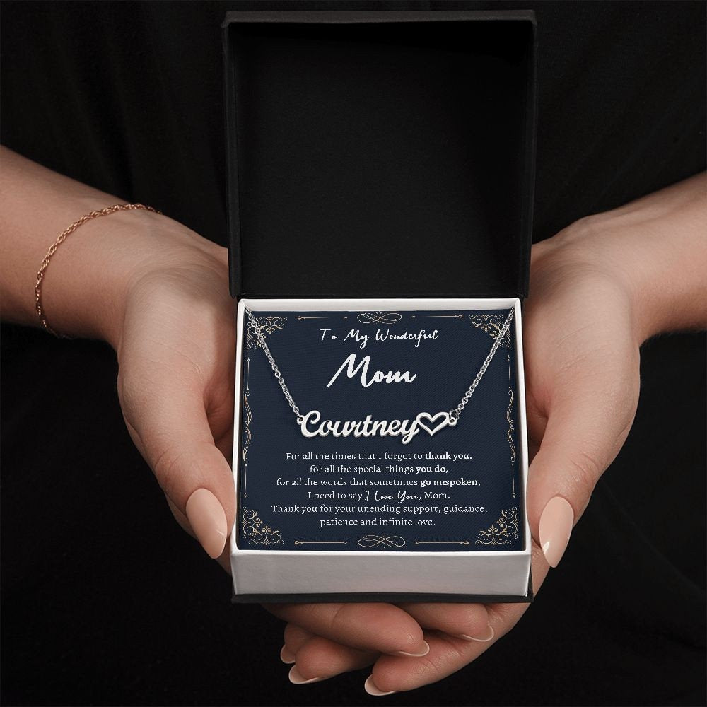 Personalized Name Necklace: Best Gift Idea for Mom from Daughter on Mother's Day, Birthday, Christmas - Unique Present for your Mother